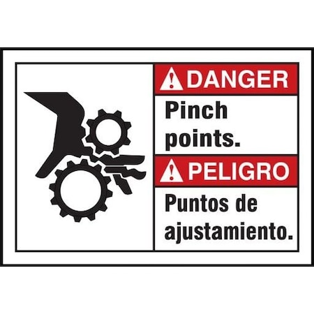 ANSI DANGER SAFETY LABELS PINCH SBLEQM021VSP
